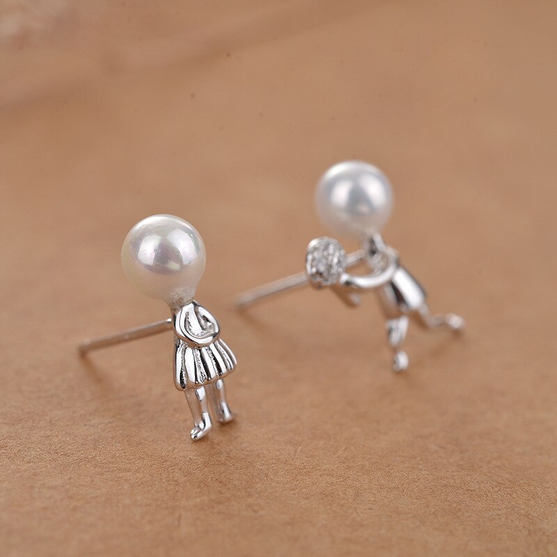 Marry me pearl silver earrings