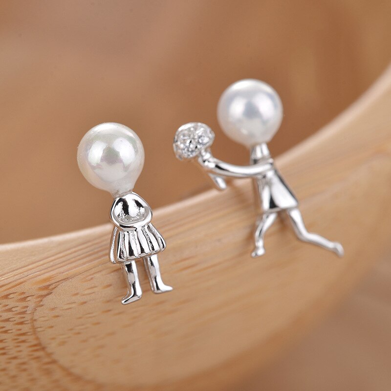 Marry me pearl silver earrings