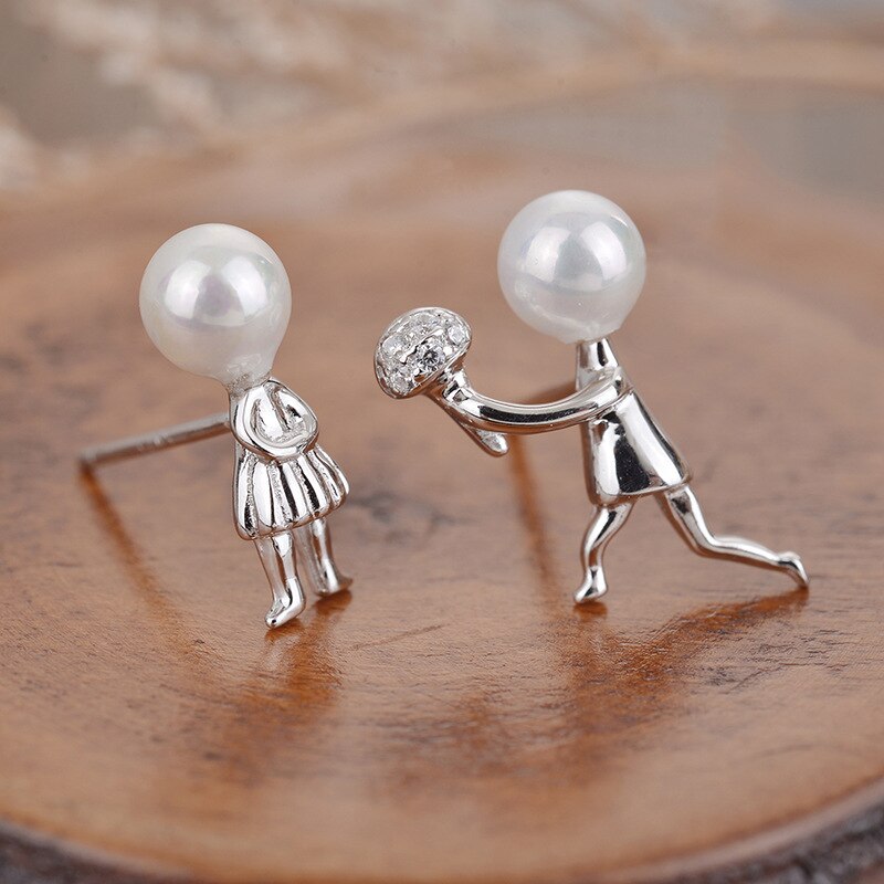 Marry me pearl silver earrings