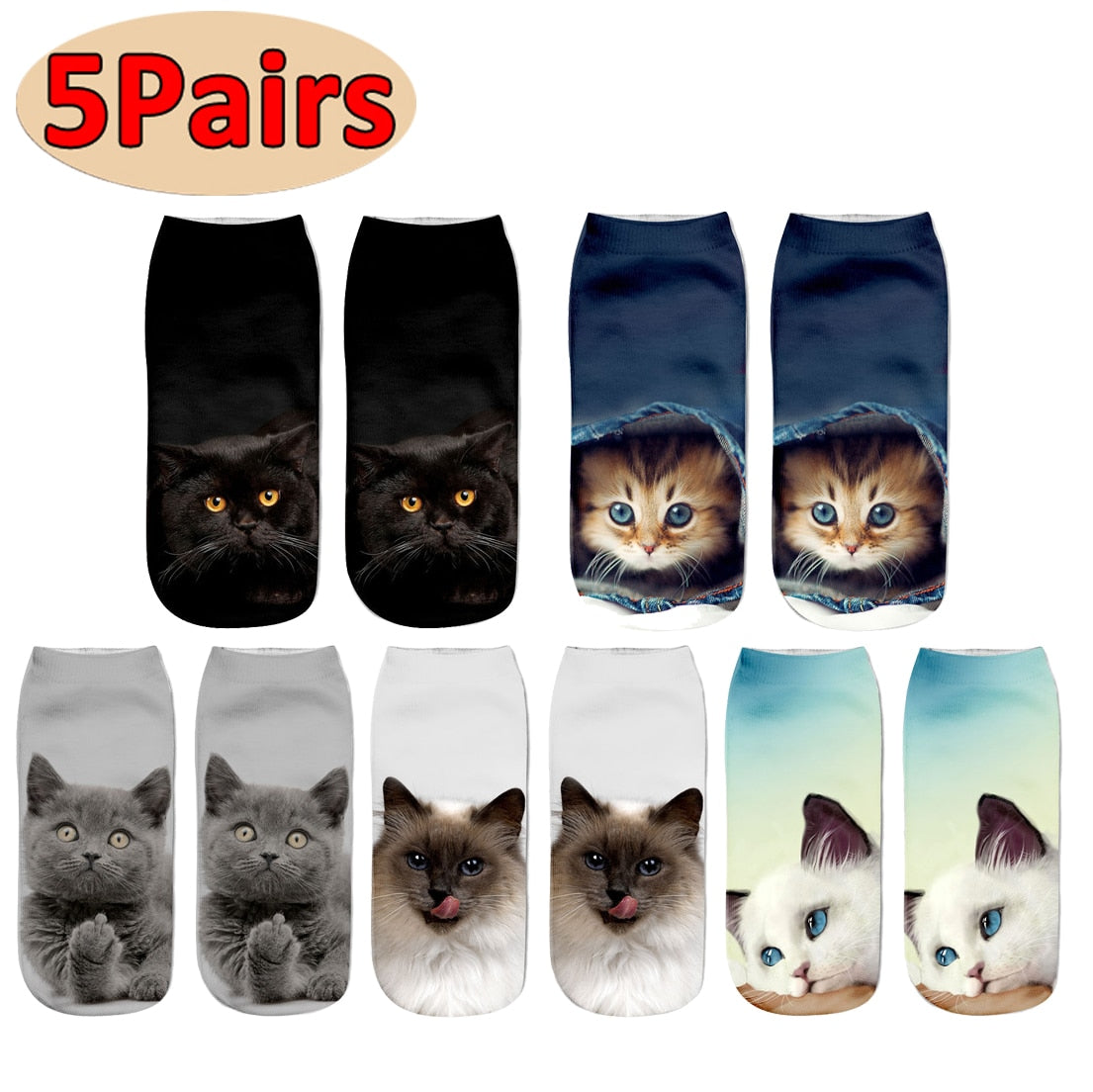 Cat Short Sock