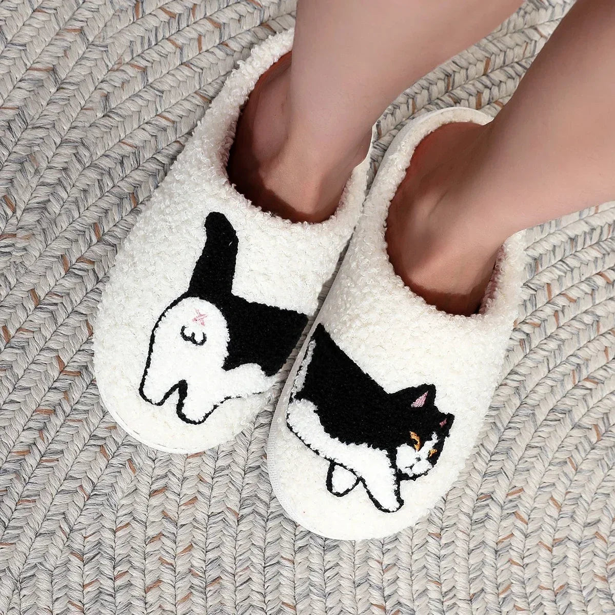 Pattern Cat Warm Non-slip Indoor Slippers