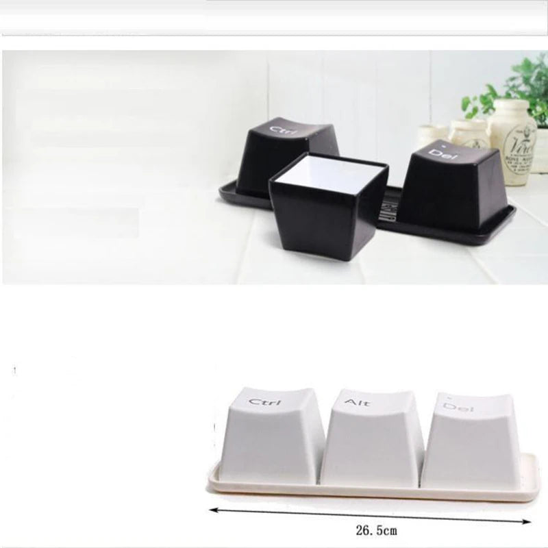 3Pcs Set Creative Keyboard Tea Cup