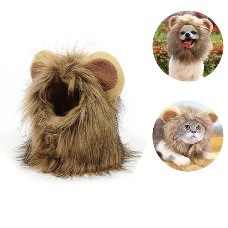 1pc Lion Head Design Pet Headwear