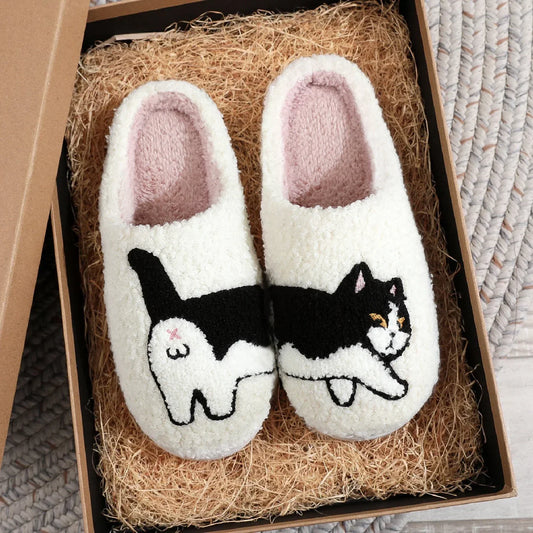 Pattern Cat Warm Non-slip Indoor Slippers