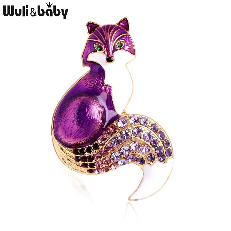 Rhinestone Enamel Fox