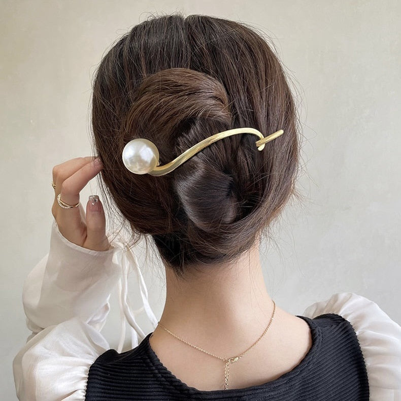 Metal  Pearl Hair Clips