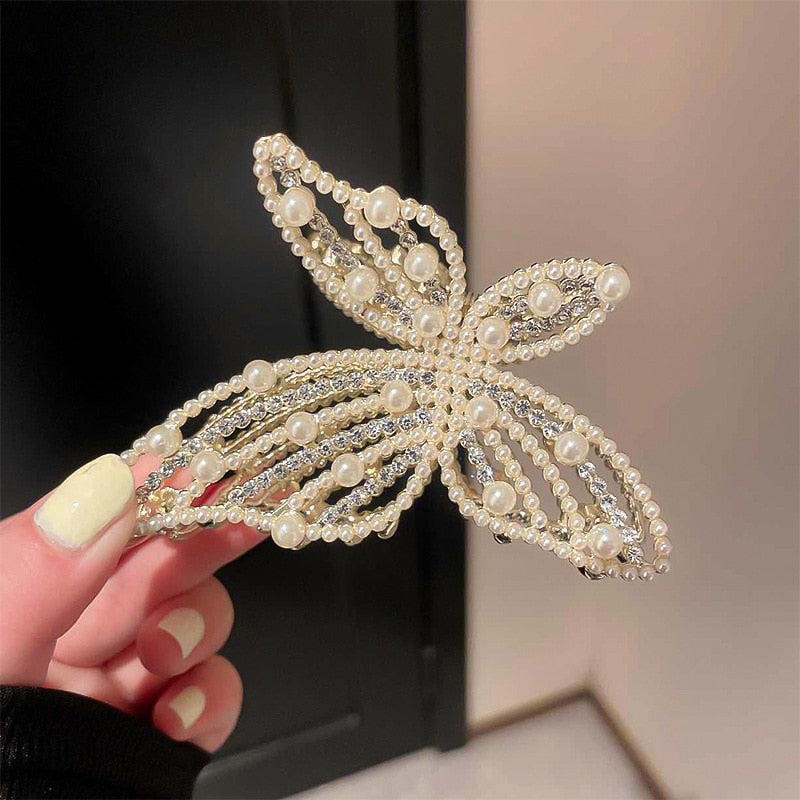 Exquisite Rhinestone Butterfly Hair Claw Clips