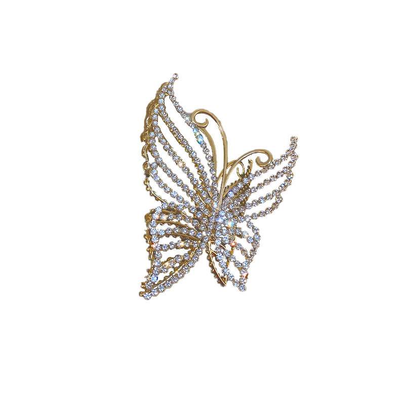 Exquisite Rhinestone Butterfly Hair Claw Clips