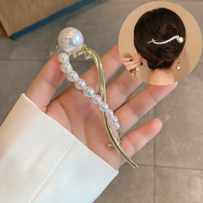 Metal  Pearl Hair Clips