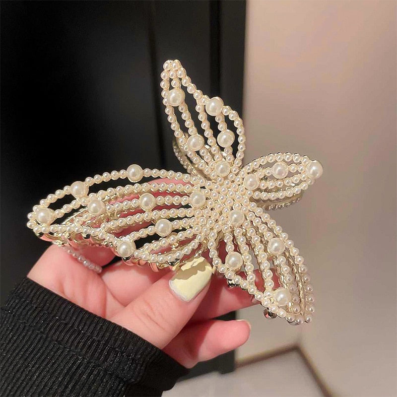 Exquisite Rhinestone Butterfly Hair Claw Clips