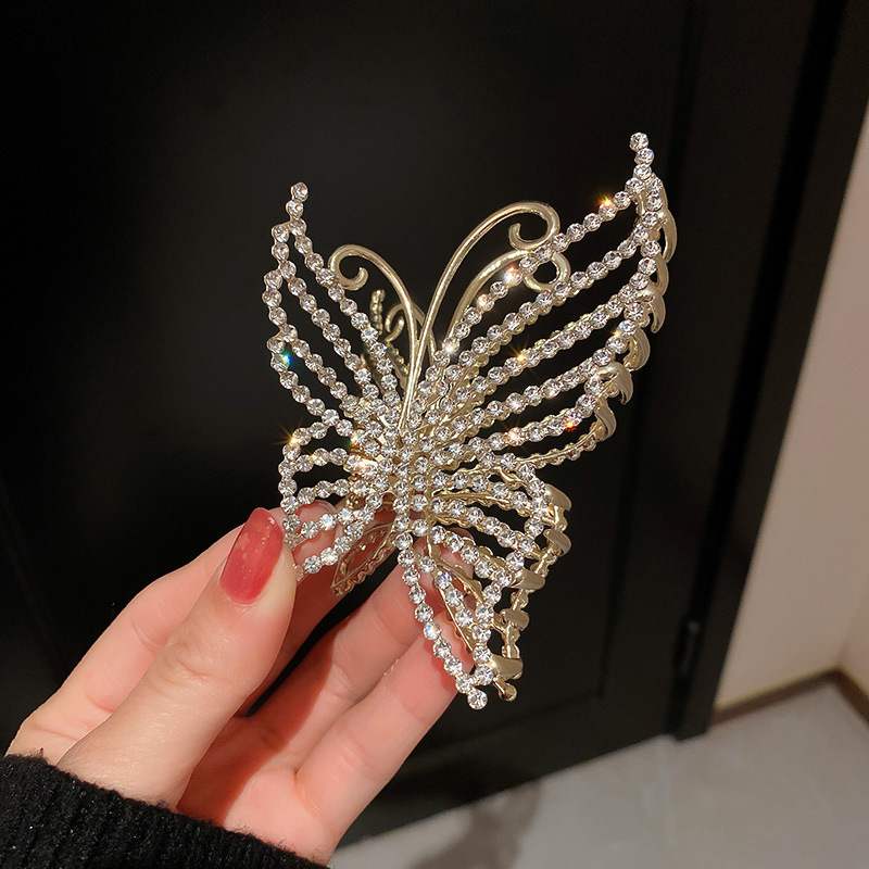 Exquisite Rhinestone Butterfly Hair Claw Clips