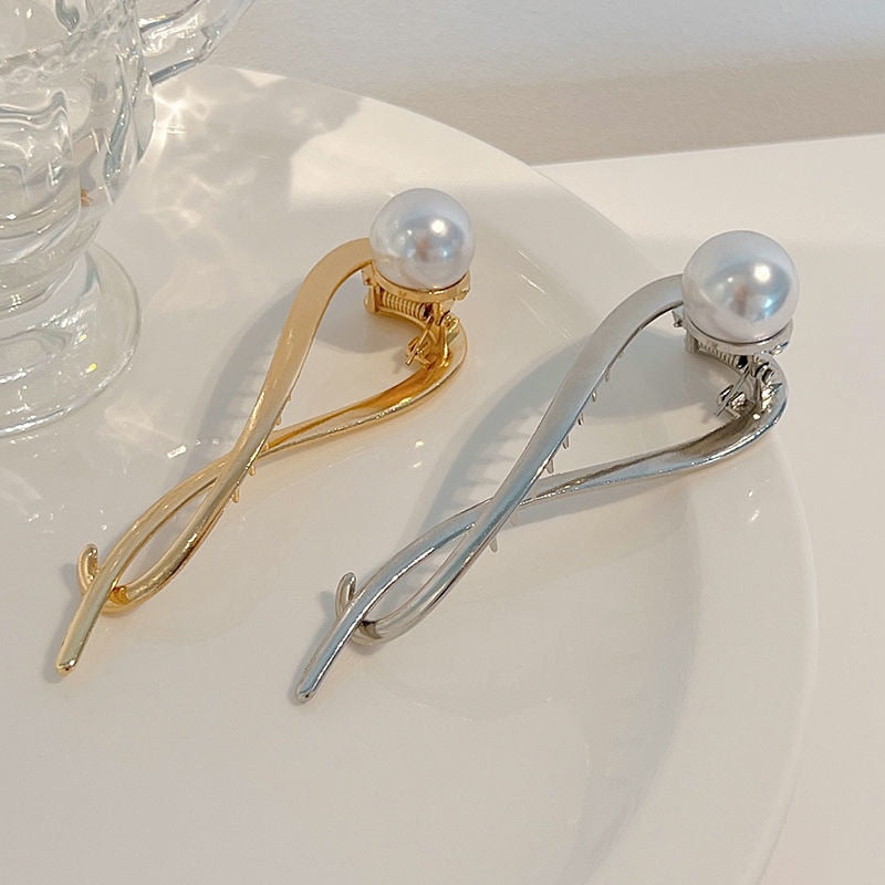 Metal  Pearl Hair Clips