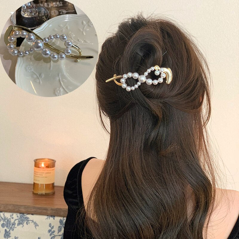 Metal  Pearl Hair Clips