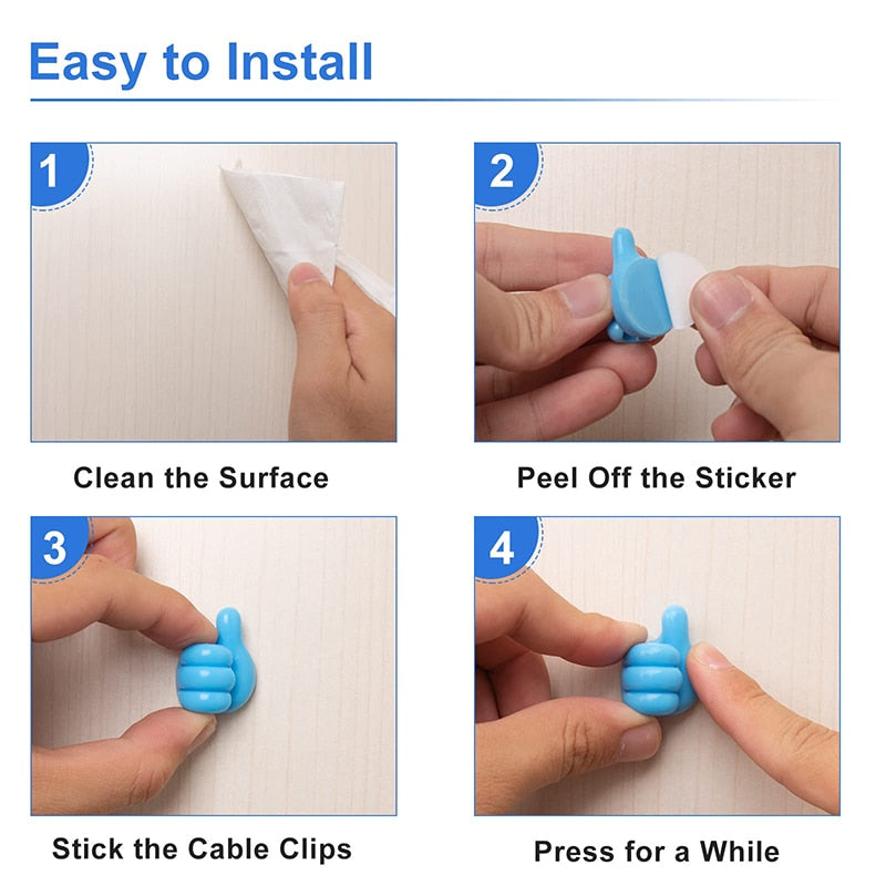 10Pcs Silicone Thumb Wall Hook