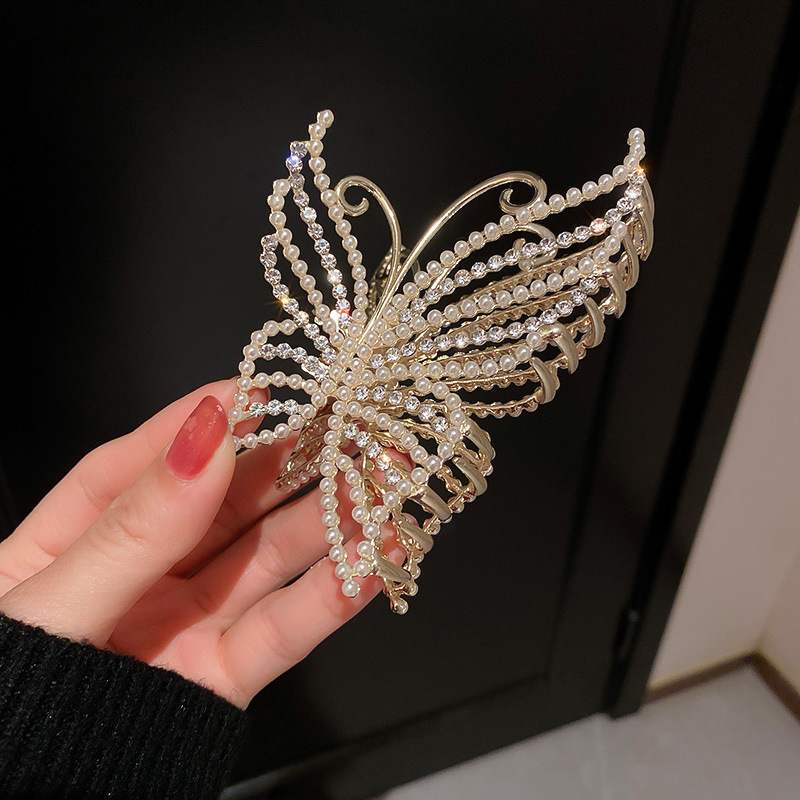 Exquisite Rhinestone Butterfly Hair Claw Clips