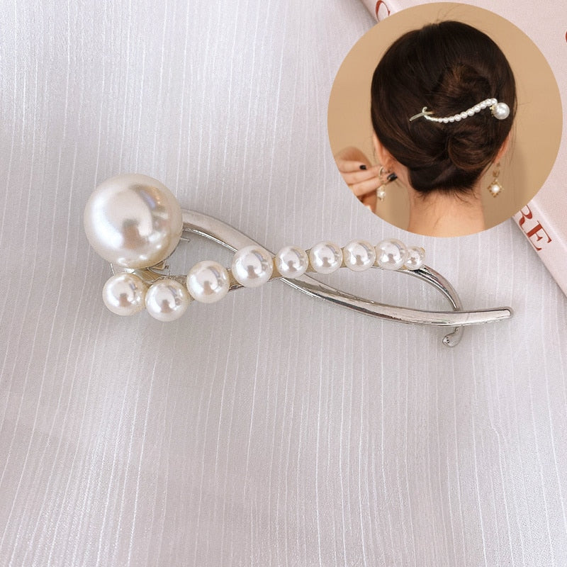 Metal  Pearl Hair Clips