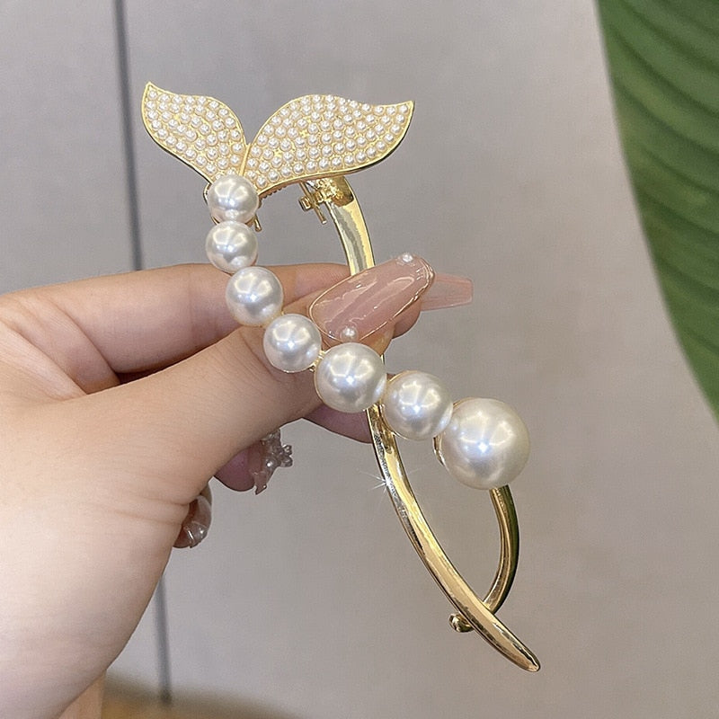 Metal  Pearl Hair Clips