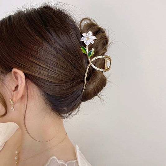 Gold Flowers Hair Clips