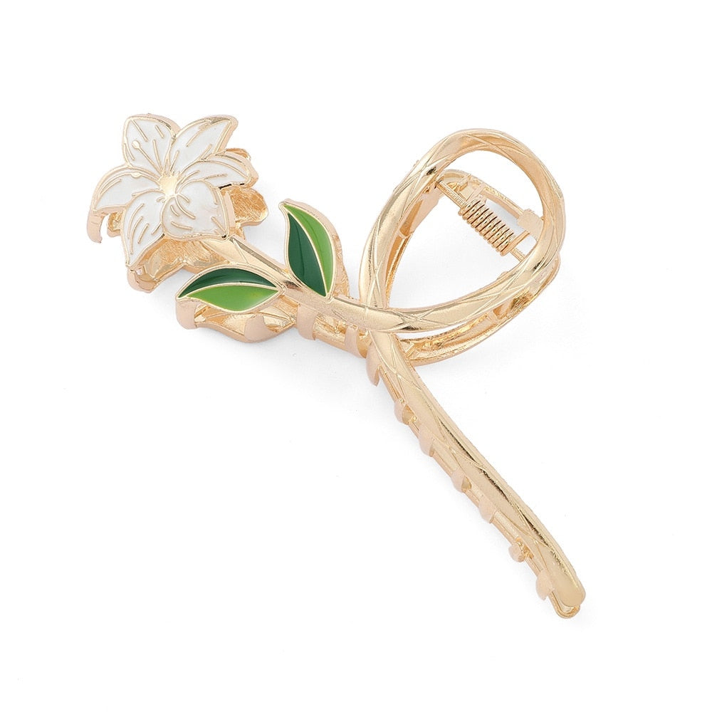 Gold Flowers Hair Clips